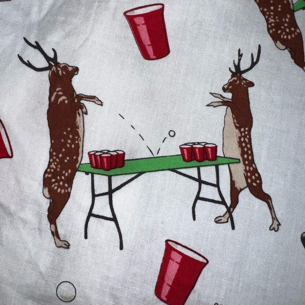 Spencer’s Deer Beer Pong Men's White Shirt - Size FITS LIKE A MEDIUM